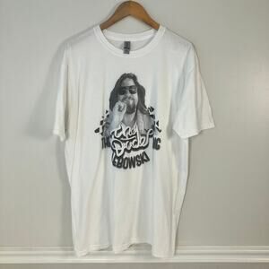 The Dude Big Lebowski Movie Photo T-Shirt XL White NEW
